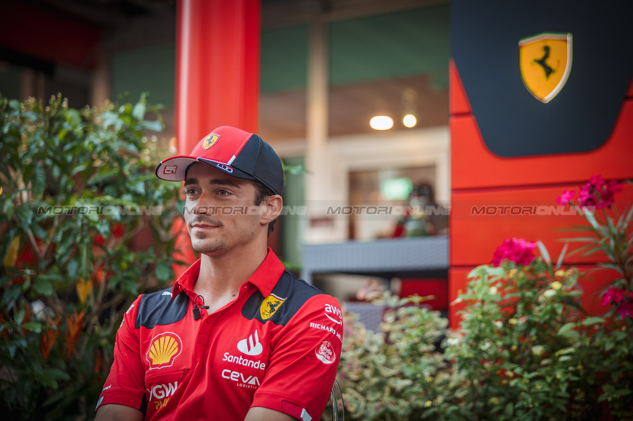 GP SINGAPORE, Charles Leclerc (MON) Ferrari.

14.09.2023. Formula 1 World Championship, Rd 16, Singapore Grand Prix, Marina Bay Street Circuit, Singapore, Preparation Day.

- www.xpbimages.com, EMail: requests@xpbimages.com © Copyright: Bearne / XPB Images