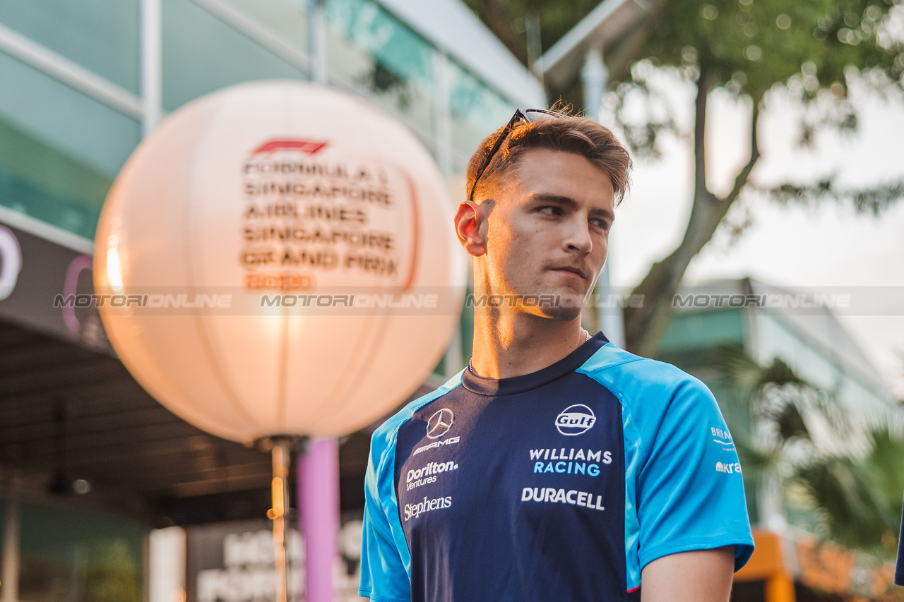 GP SINGAPORE, Logan Sargeant (USA) Williams Racing.

14.09.2023. Formula 1 World Championship, Rd 16, Singapore Grand Prix, Marina Bay Street Circuit, Singapore, Preparation Day.

- www.xpbimages.com, EMail: requests@xpbimages.com © Copyright: Bearne / XPB Images