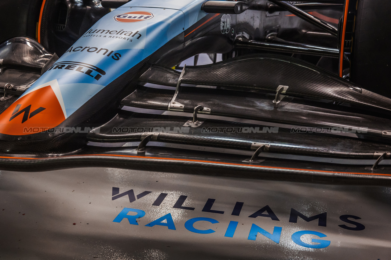 GP SINGAPORE, Williams Racing FW45 front wing.

14.09.2023. Formula 1 World Championship, Rd 16, Singapore Grand Prix, Marina Bay Street Circuit, Singapore, Preparation Day.

- www.xpbimages.com, EMail: requests@xpbimages.com © Copyright: Bearne / XPB Images