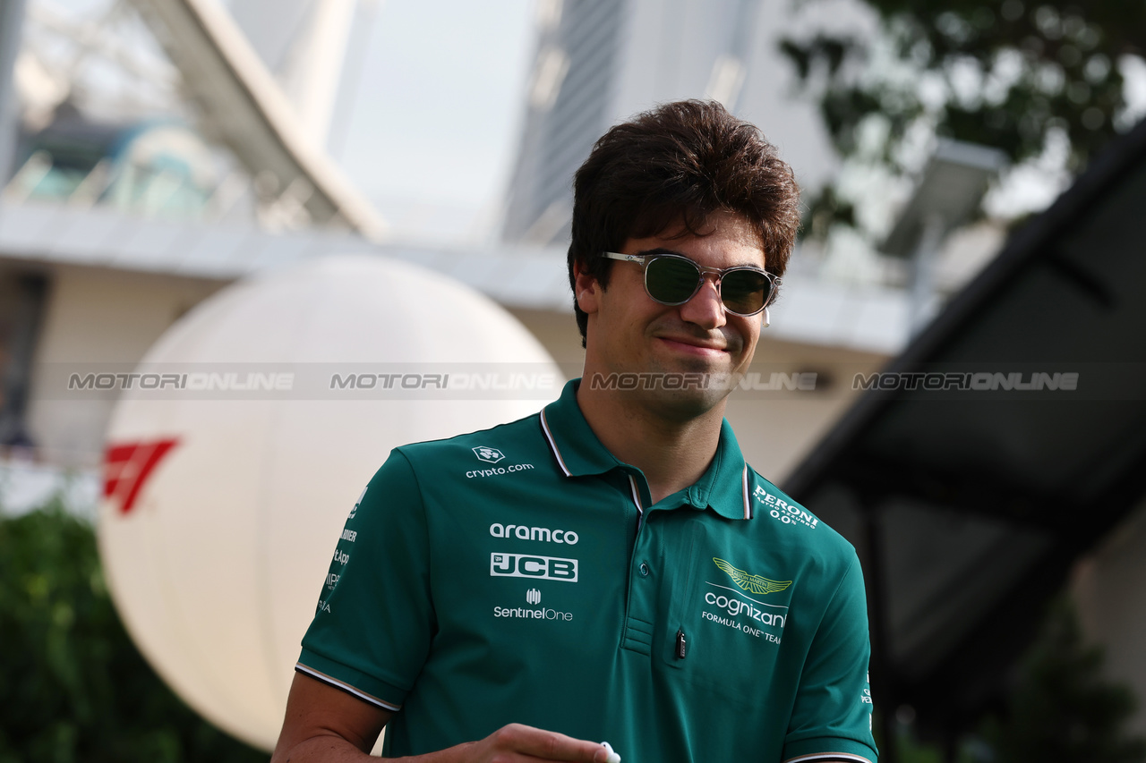 GP SINGAPORE, Lance Stroll (CDN) Aston Martin F1 Team.

14.09.2023. Formula 1 World Championship, Rd 16, Singapore Grand Prix, Marina Bay Street Circuit, Singapore, Preparation Day.

- www.xpbimages.com, EMail: requests@xpbimages.com © Copyright: Moy / XPB Images