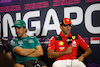 GP SINGAPORE, (L to R): Fernando Alonso (ESP) Aston Martin F1 Team e Carlos Sainz Jr (ESP) Ferrari in the FIA Press Conference.
14.09.2023. Formula 1 World Championship, Rd 16, Singapore Grand Prix, Marina Bay Street Circuit, Singapore, Preparation Day.
- www.xpbimages.com, EMail: requests@xpbimages.com © Copyright: XPB Images