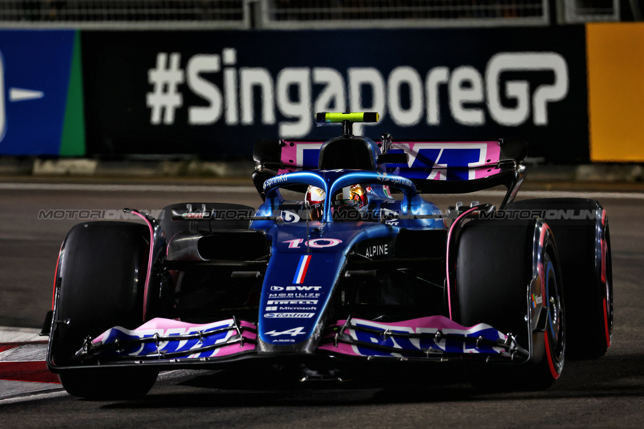 GP SINGAPORE, Pierre Gasly (FRA) Alpine F1 Team A523.

16.09.2023. Formula 1 World Championship, Rd 16, Singapore Grand Prix, Marina Bay Street Circuit, Singapore, Qualifiche Day.

 - www.xpbimages.com, EMail: requests@xpbimages.com © Copyright: Coates / XPB Images