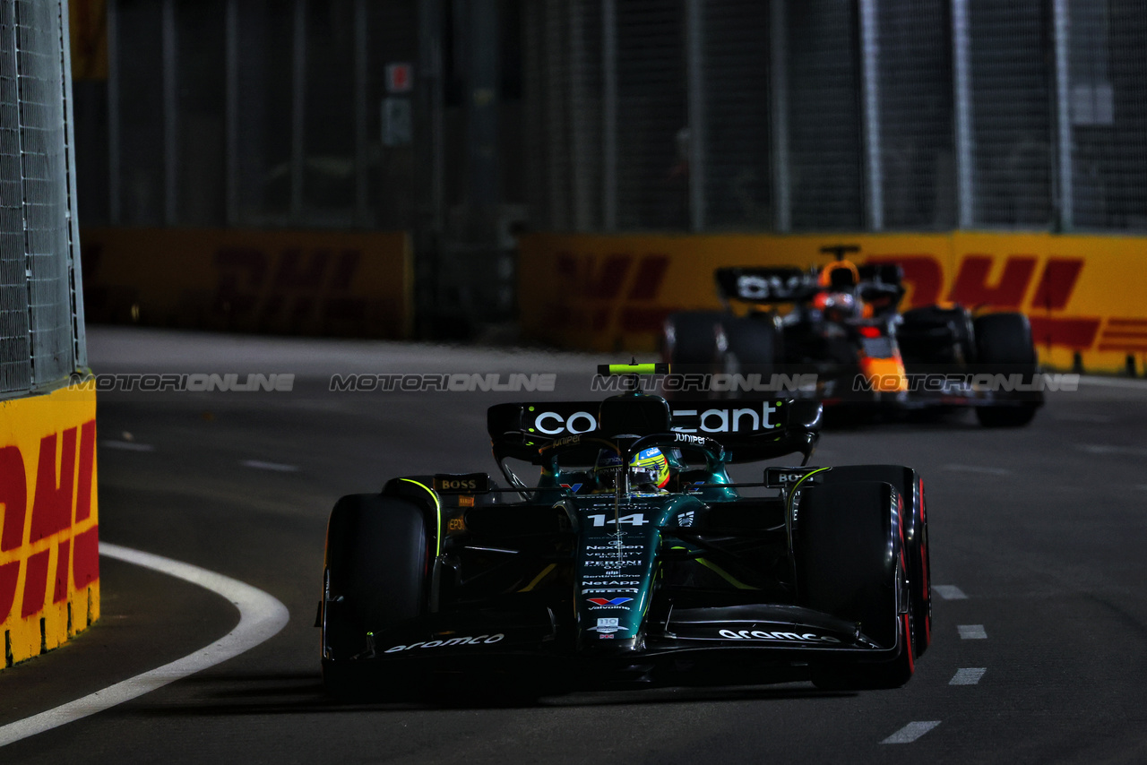 GP SINGAPORE, Fernando Alonso (ESP) Aston Martin F1 Team AMR23.

16.09.2023. Formula 1 World Championship, Rd 16, Singapore Grand Prix, Marina Bay Street Circuit, Singapore, Qualifiche Day.

 - www.xpbimages.com, EMail: requests@xpbimages.com © Copyright: Coates / XPB Images