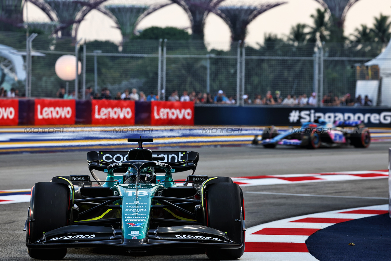 GP SINGAPORE, Lance Stroll (CDN) Aston Martin F1 Team AMR23.

16.09.2023. Formula 1 World Championship, Rd 16, Singapore Grand Prix, Marina Bay Street Circuit, Singapore, Qualifiche Day.

- www.xpbimages.com, EMail: requests@xpbimages.com © Copyright: Batchelor / XPB Images