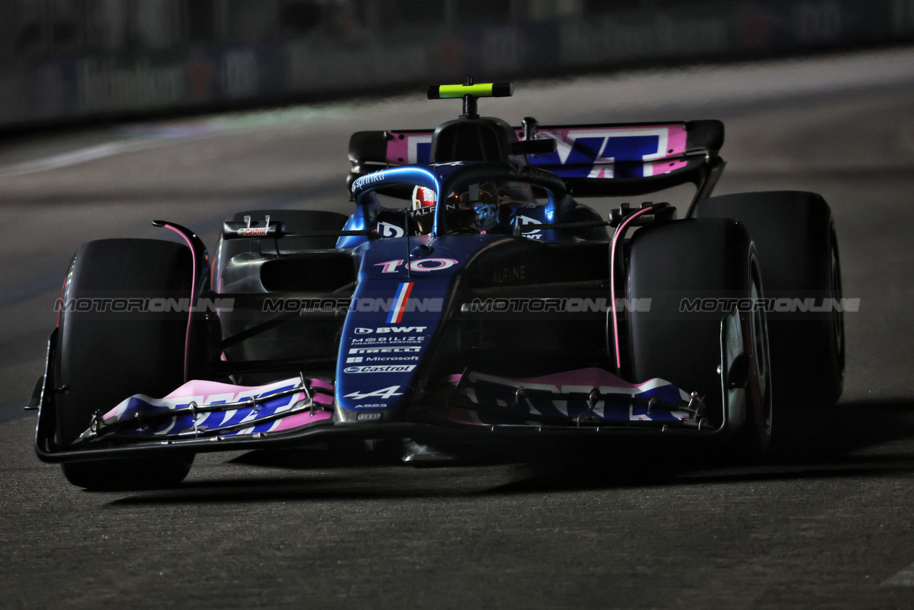 GP SINGAPORE, Pierre Gasly (FRA) Alpine F1 Team A523.

15.09.2023. Formula 1 World Championship, Rd 16, Singapore Grand Prix, Marina Bay Street Circuit, Singapore, Practice Day.

- www.xpbimages.com, EMail: requests@xpbimages.com © Copyright: Bearne / XPB Images