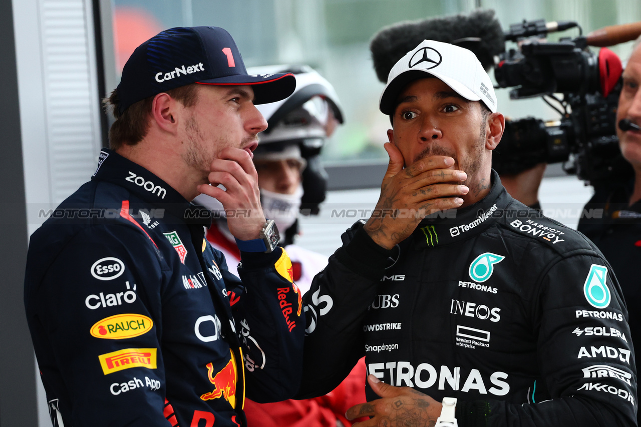 GP SPAGNA, 1st place Max Verstappen (NLD) Red Bull Racing e 2nd place Lewis Hamilton (GBR) Mercedes AMG F1.
04.06.2023. Formula 1 World Championship, Rd 8, Spanish Grand Prix, Barcelona, Spain, Gara Day.
- www.xpbimages.com, EMail: requests@xpbimages.com ¬© Copyright: Batchelor / XPB Images