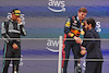 GP SPAGNA, The podium (L to R): Lewis Hamilton (GBR) Mercedes AMG F1; vincitore Max Verstappen (NLD) Red Bull Racing e Mohammed Bin Sulayem (UAE) FIA President on the podium.
04.06.2023. Formula 1 World Championship, Rd 8, Spanish Grand Prix, Barcelona, Spain, Gara Day.
- www.xpbimages.com, EMail: requests@xpbimages.com ¬© Copyright: Bearne / XPB Images