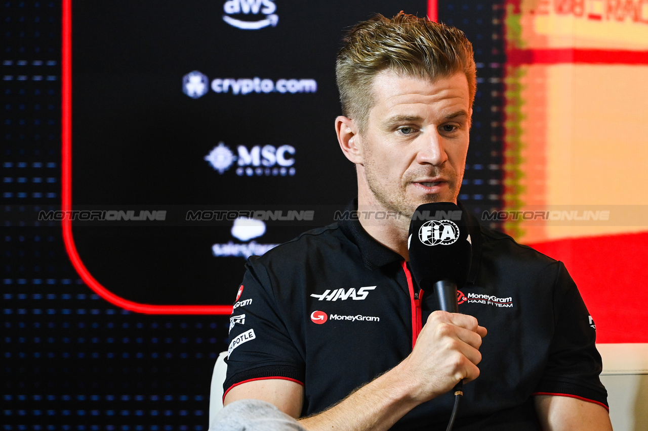 GP SPAGNA, Nico Hulkenberg (GER) Haas F1 Team in the FIA Press Conference.

01.06.2023. Formula 1 World Championship, Rd 8, Spanish Grand Prix, Barcelona, Spain, Preparation Day.

- www.xpbimages.com, EMail: requests@xpbimages.com ¬© Copyright: XPB Images