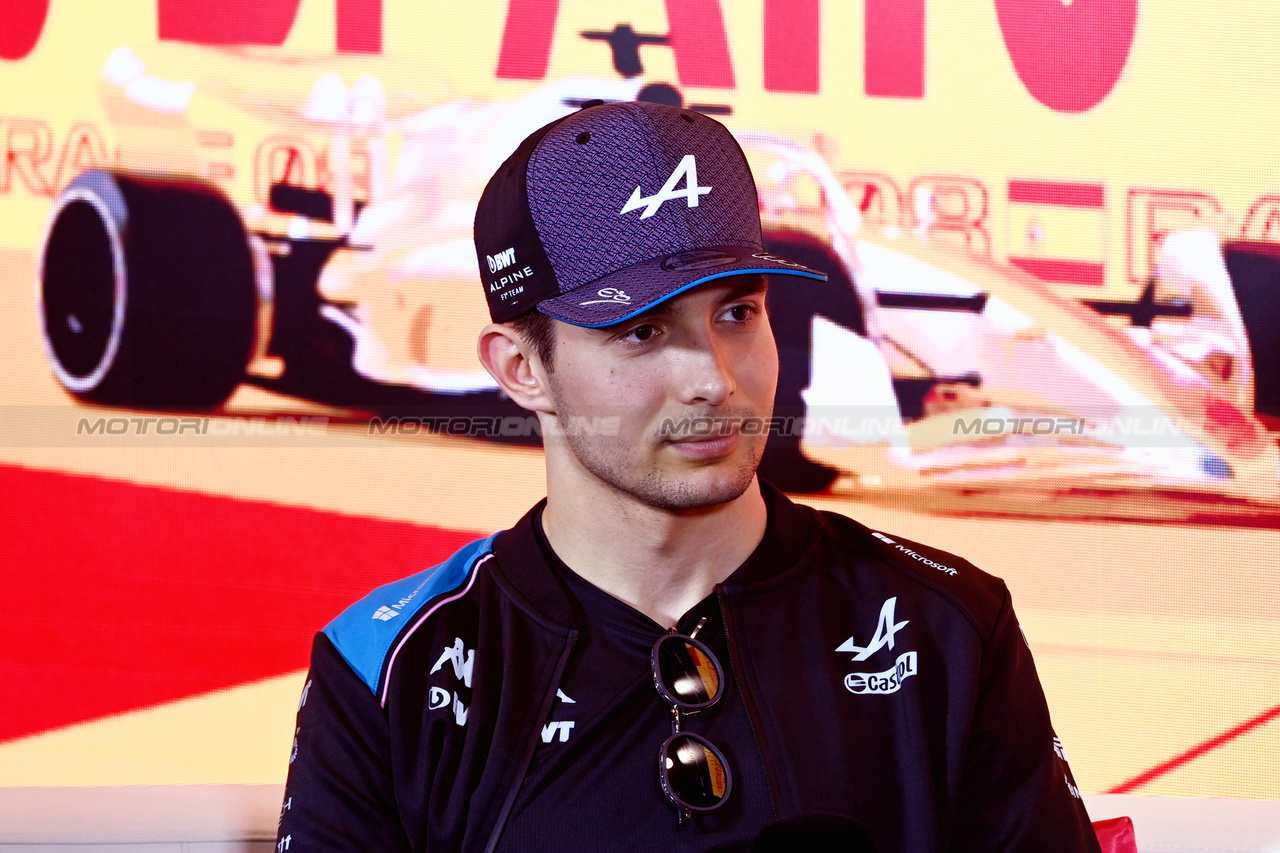 GP SPAGNA, Esteban Ocon (FRA) Alpine F1 Team  in the FIA Press Conference.

01.06.2023. Formula 1 World Championship, Rd 8, Spanish Grand Prix, Barcelona, Spain, Preparation Day.

- www.xpbimages.com, EMail: requests@xpbimages.com ¬© Copyright: XPB Images