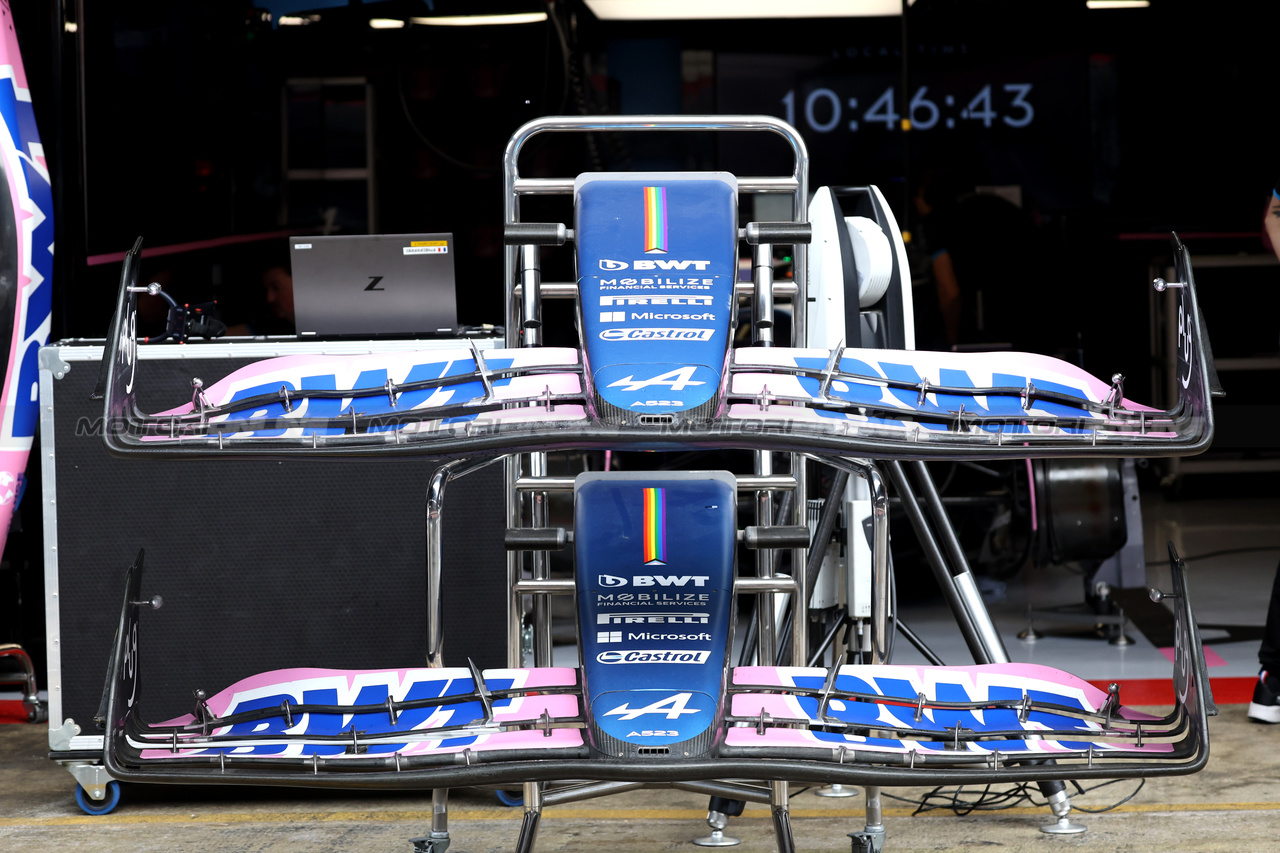 GP SPAGNA, Alpine F1 Team A523 nosecones.

01.06.2023. Formula 1 World Championship, Rd 8, Spanish Grand Prix, Barcelona, Spain, Preparation Day.

- www.xpbimages.com, EMail: requests@xpbimages.com ¬© Copyright: Bearne / XPB Images