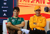 GP SPAGNA, (L to R): Lance Stroll (CDN) Aston Martin F1 Team e Lando Norris (GBR) McLaren in the FIA Press Conference.
01.06.2023. Formula 1 World Championship, Rd 8, Spanish Grand Prix, Barcelona, Spain, Preparation Day.
- www.xpbimages.com, EMail: requests@xpbimages.com ¬© Copyright: XPB Images