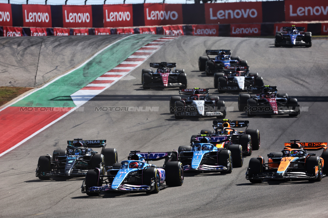 GP STATI UNITI, Esteban Ocon (FRA) Alpine F1 Team A523 at the partenza of the race.

22.10.2023. Formula 1 World Championship, Rd 19, United States Grand Prix, Austin, Texas, USA, Gara Day.

- www.xpbimages.com, EMail: requests@xpbimages.com © Copyright: Bearne / XPB Images