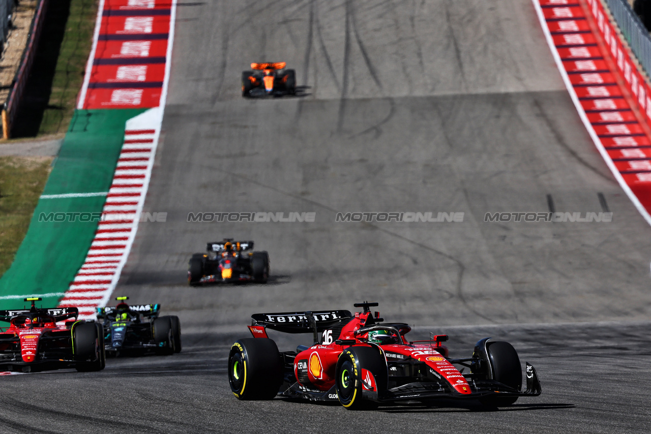 GP STATI UNITI, Charles Leclerc (MON) Ferrari SF-23.

22.10.2023. Formula 1 World Championship, Rd 19, United States Grand Prix, Austin, Texas, USA, Gara Day.

- www.xpbimages.com, EMail: requests@xpbimages.com © Copyright: Batchelor / XPB Images