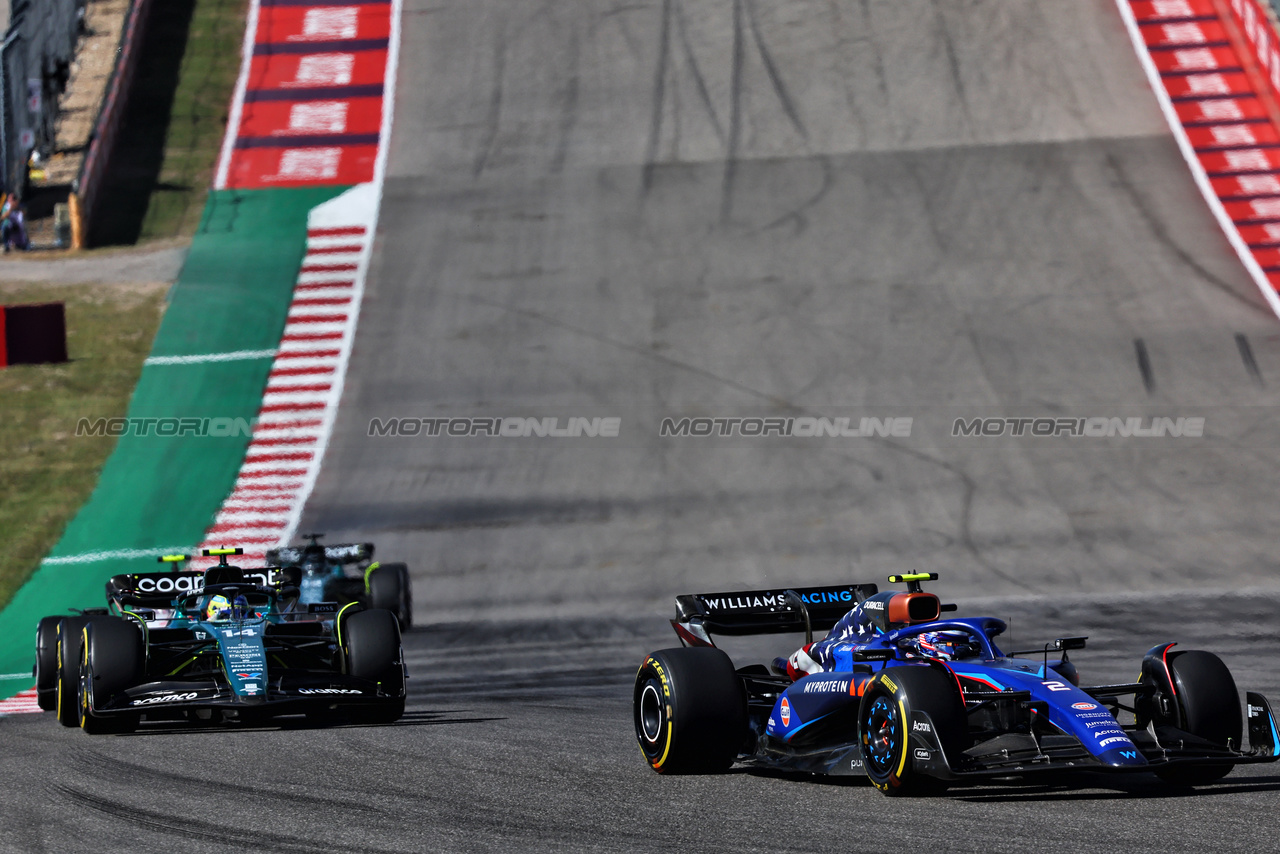 GP STATI UNITI, Logan Sargeant (USA) Williams Racing FW45.

22.10.2023. Formula 1 World Championship, Rd 19, United States Grand Prix, Austin, Texas, USA, Gara Day.

- www.xpbimages.com, EMail: requests@xpbimages.com © Copyright: Batchelor / XPB Images