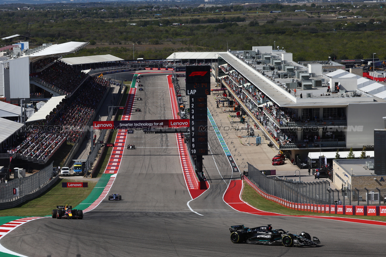 GP STATI UNITI, George Russell (GBR) Mercedes AMG F1 W14.

22.10.2023. Formula 1 World Championship, Rd 19, United States Grand Prix, Austin, Texas, USA, Gara Day.

- www.xpbimages.com, EMail: requests@xpbimages.com © Copyright: Batchelor / XPB Images