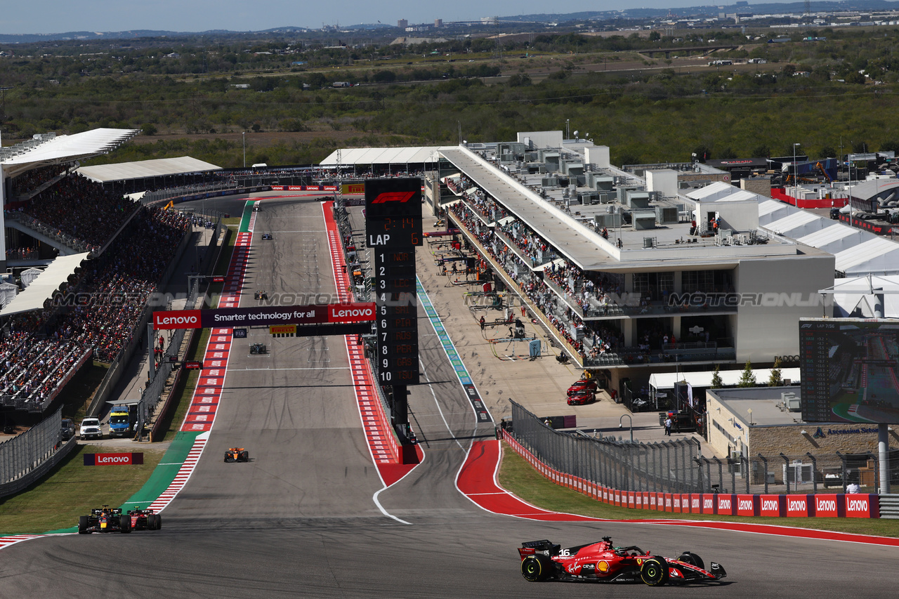 GP STATI UNITI, Charles Leclerc (MON) Ferrari SF-23.

22.10.2023. Formula 1 World Championship, Rd 19, United States Grand Prix, Austin, Texas, USA, Gara Day.

- www.xpbimages.com, EMail: requests@xpbimages.com © Copyright: Batchelor / XPB Images