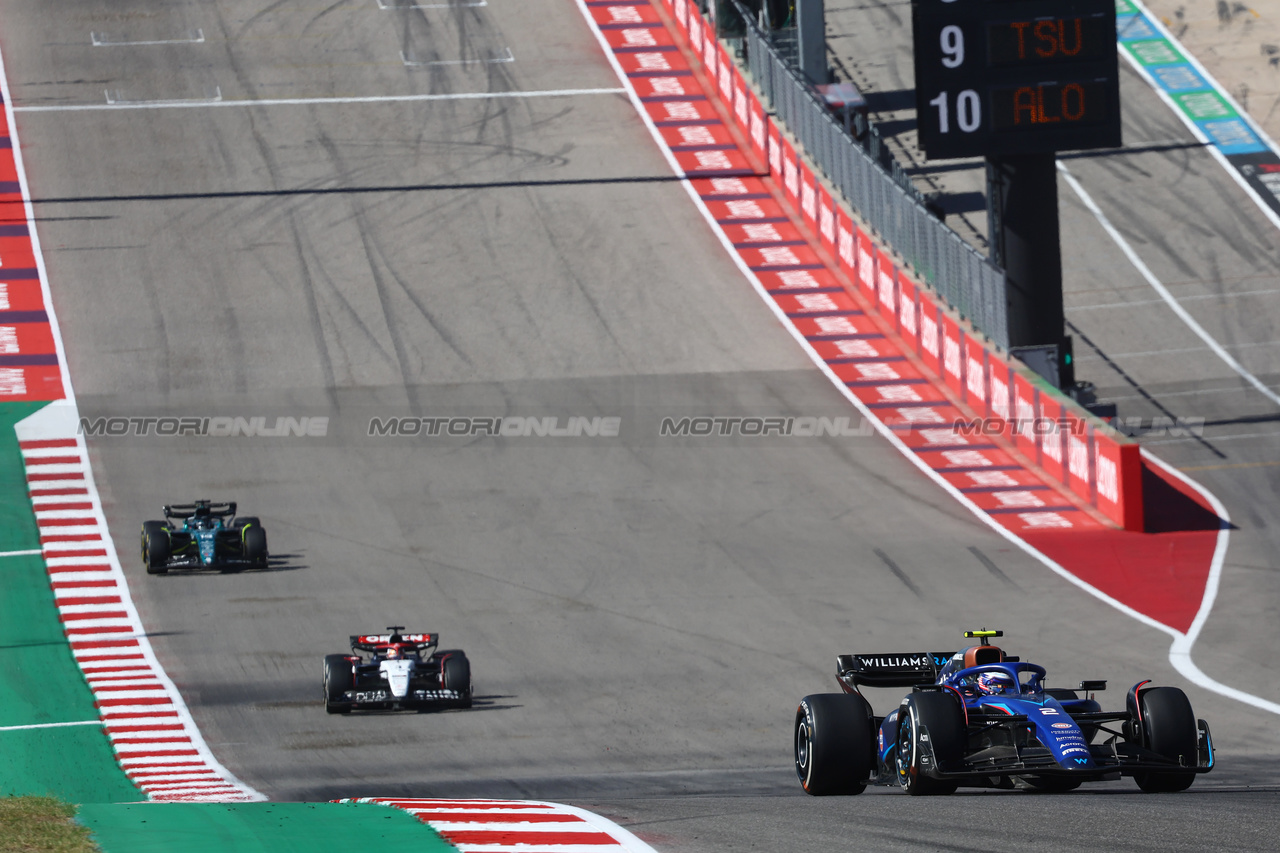 GP STATI UNITI, Logan Sargeant (USA) Williams Racing FW45.

22.10.2023. Formula 1 World Championship, Rd 19, United States Grand Prix, Austin, Texas, USA, Gara Day.

- www.xpbimages.com, EMail: requests@xpbimages.com © Copyright: Batchelor / XPB Images
