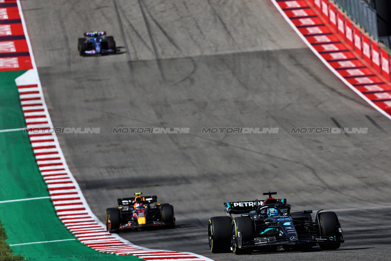 GP STATI UNITI, George Russell (GBR) Mercedes AMG F1 W14.

22.10.2023. Formula 1 World Championship, Rd 19, United States Grand Prix, Austin, Texas, USA, Gara Day.

- www.xpbimages.com, EMail: requests@xpbimages.com © Copyright: Batchelor / XPB Images