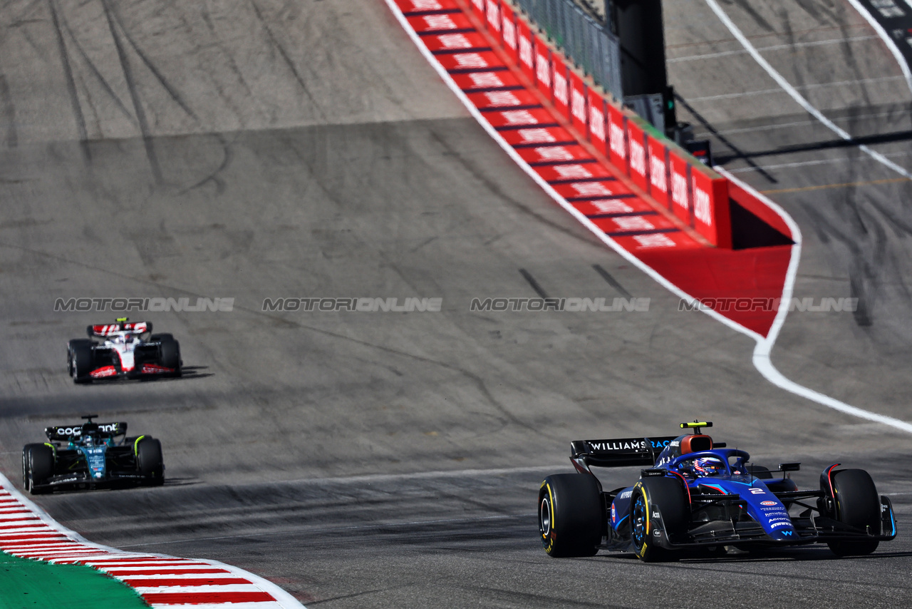 GP STATI UNITI, Logan Sargeant (USA) Williams Racing FW45.

22.10.2023. Formula 1 World Championship, Rd 19, United States Grand Prix, Austin, Texas, USA, Gara Day.

- www.xpbimages.com, EMail: requests@xpbimages.com © Copyright: Batchelor / XPB Images