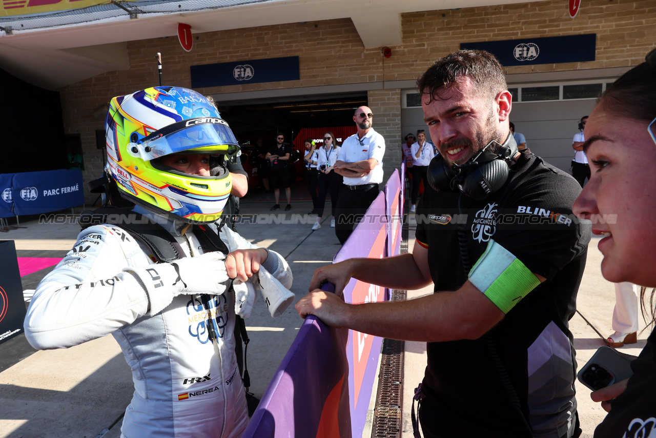 GP STATI UNITI, Second placed Nerea Marti (ESP) Mercantile Campos Racing in parc ferme.

22.10.2023. F1 Academy, Rd 7, Gara 3, Austin, Texas, USA.

- www.xpbimages.com, EMail: requests@xpbimages.com © Copyright: Batchelor / XPB Images