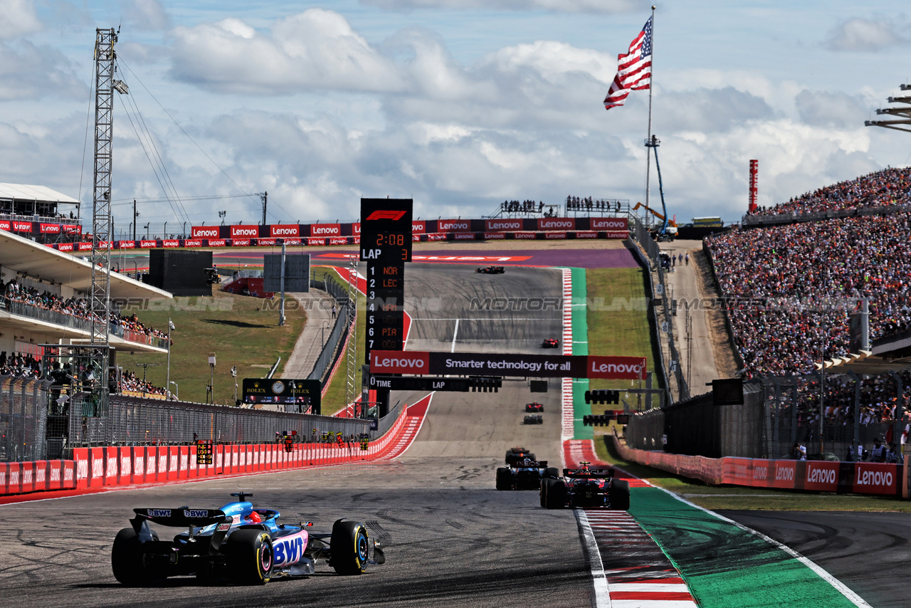 GP STATI UNITI, Esteban Ocon (FRA) Alpine F1 Team A523.

22.10.2023. Formula 1 World Championship, Rd 19, United States Grand Prix, Austin, Texas, USA, Gara Day.

- www.xpbimages.com, EMail: requests@xpbimages.com © Copyright: Moy / XPB Images