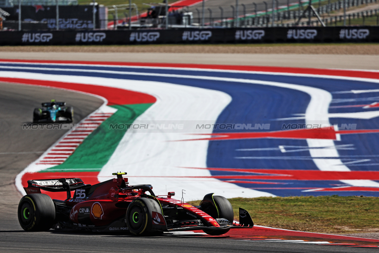 GP STATI UNITI, Carlos Sainz Jr (ESP) Ferrari SF-23.

22.10.2023. Formula 1 World Championship, Rd 19, United States Grand Prix, Austin, Texas, USA, Gara Day.

- www.xpbimages.com, EMail: requests@xpbimages.com © Copyright: Moy / XPB Images