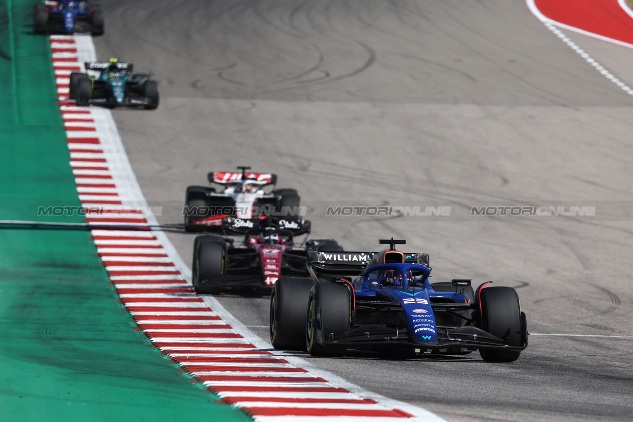 GP STATI UNITI, Alexander Albon (THA) Williams Racing FW45.

22.10.2023. Formula 1 World Championship, Rd 19, United States Grand Prix, Austin, Texas, USA, Gara Day.

- www.xpbimages.com, EMail: requests@xpbimages.com © Copyright: Moy / XPB Images