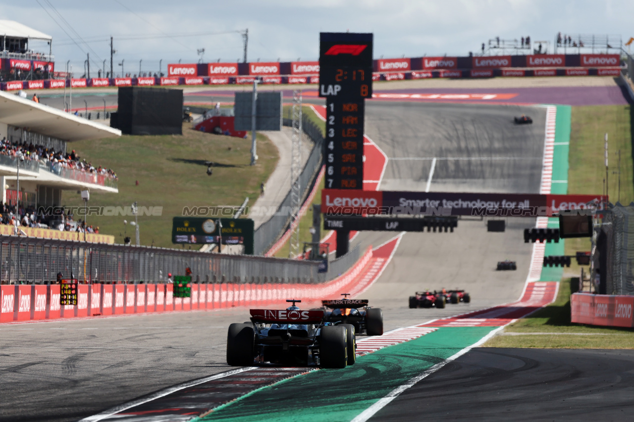 GP STATI UNITI, George Russell (GBR) Mercedes AMG F1 W14.

22.10.2023. Formula 1 World Championship, Rd 19, United States Grand Prix, Austin, Texas, USA, Gara Day.

- www.xpbimages.com, EMail: requests@xpbimages.com © Copyright: Moy / XPB Images