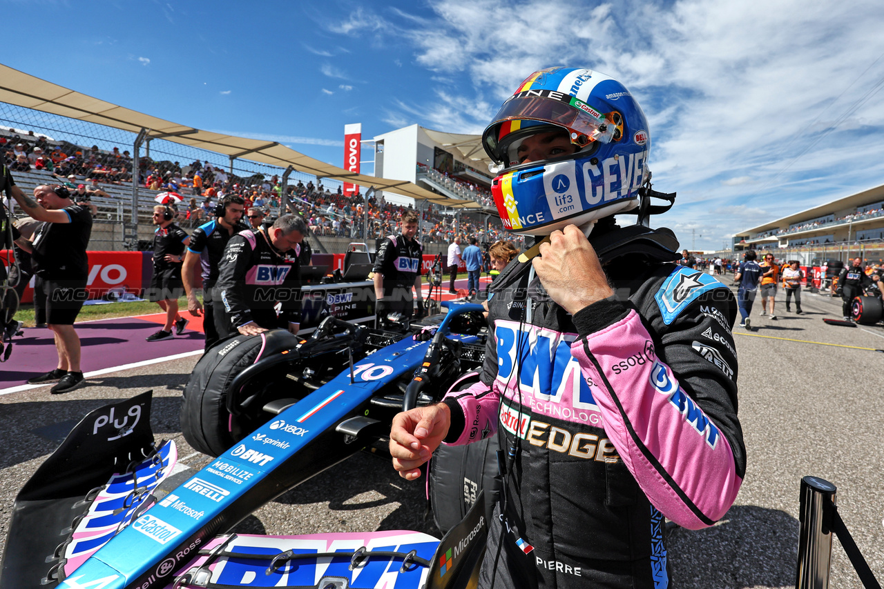 GP STATI UNITI, Pierre Gasly (FRA) Alpine F1 Team A523 on the grid.

22.10.2023. Formula 1 World Championship, Rd 19, United States Grand Prix, Austin, Texas, USA, Gara Day.

- www.xpbimages.com, EMail: requests@xpbimages.com © Copyright: Moy / XPB Images