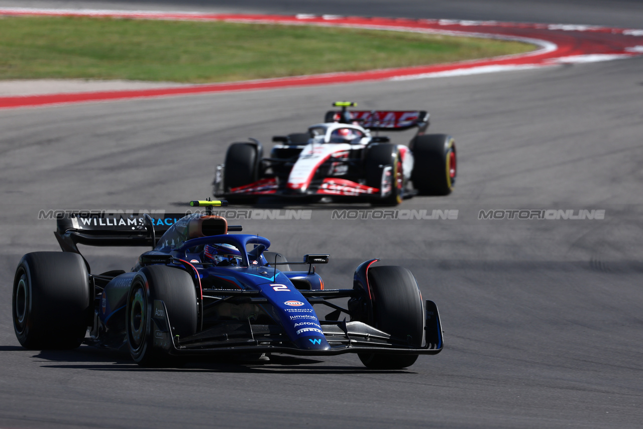 GP STATI UNITI, Logan Sargeant (USA) Williams Racing FW45.

22.10.2023. Formula 1 World Championship, Rd 19, United States Grand Prix, Austin, Texas, USA, Gara Day.

 - www.xpbimages.com, EMail: requests@xpbimages.com © Copyright: Coates / XPB Images