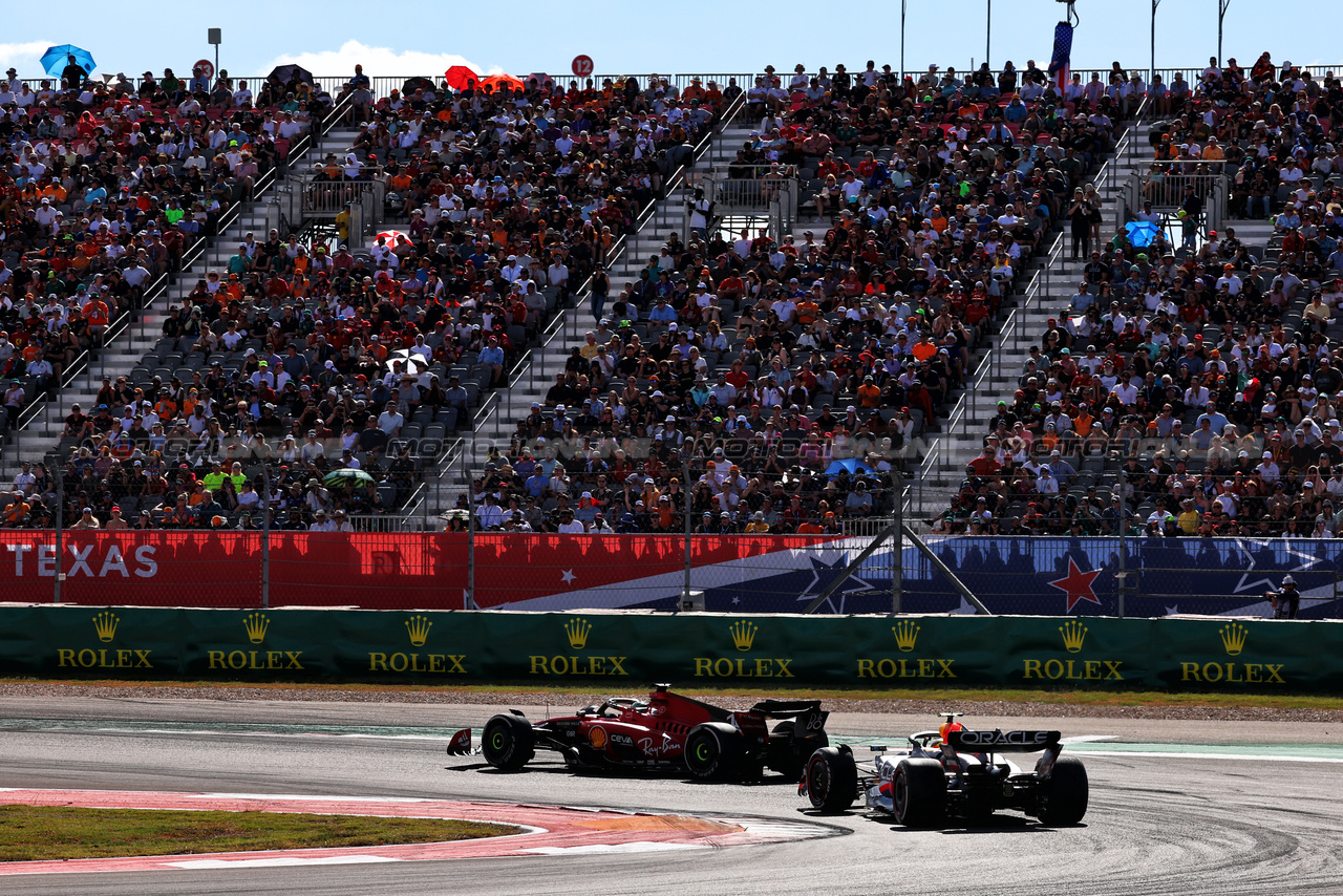 GP STATI UNITI, Charles Leclerc (MON) Ferrari SF-23.

22.10.2023. Formula 1 World Championship, Rd 19, United States Grand Prix, Austin, Texas, USA, Gara Day.

 - www.xpbimages.com, EMail: requests@xpbimages.com © Copyright: Coates / XPB Images