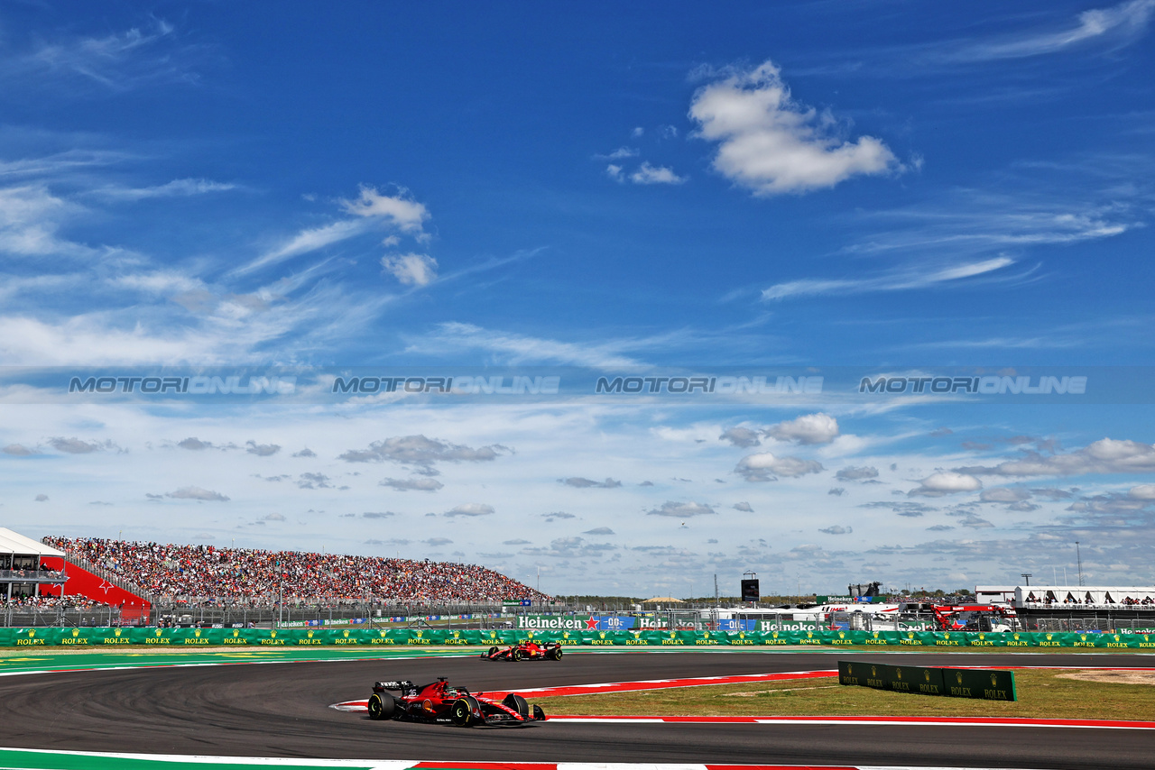 GP STATI UNITI, Charles Leclerc (MON) Ferrari SF-23.

22.10.2023. Formula 1 World Championship, Rd 19, United States Grand Prix, Austin, Texas, USA, Gara Day.

 - www.xpbimages.com, EMail: requests@xpbimages.com © Copyright: Coates / XPB Images