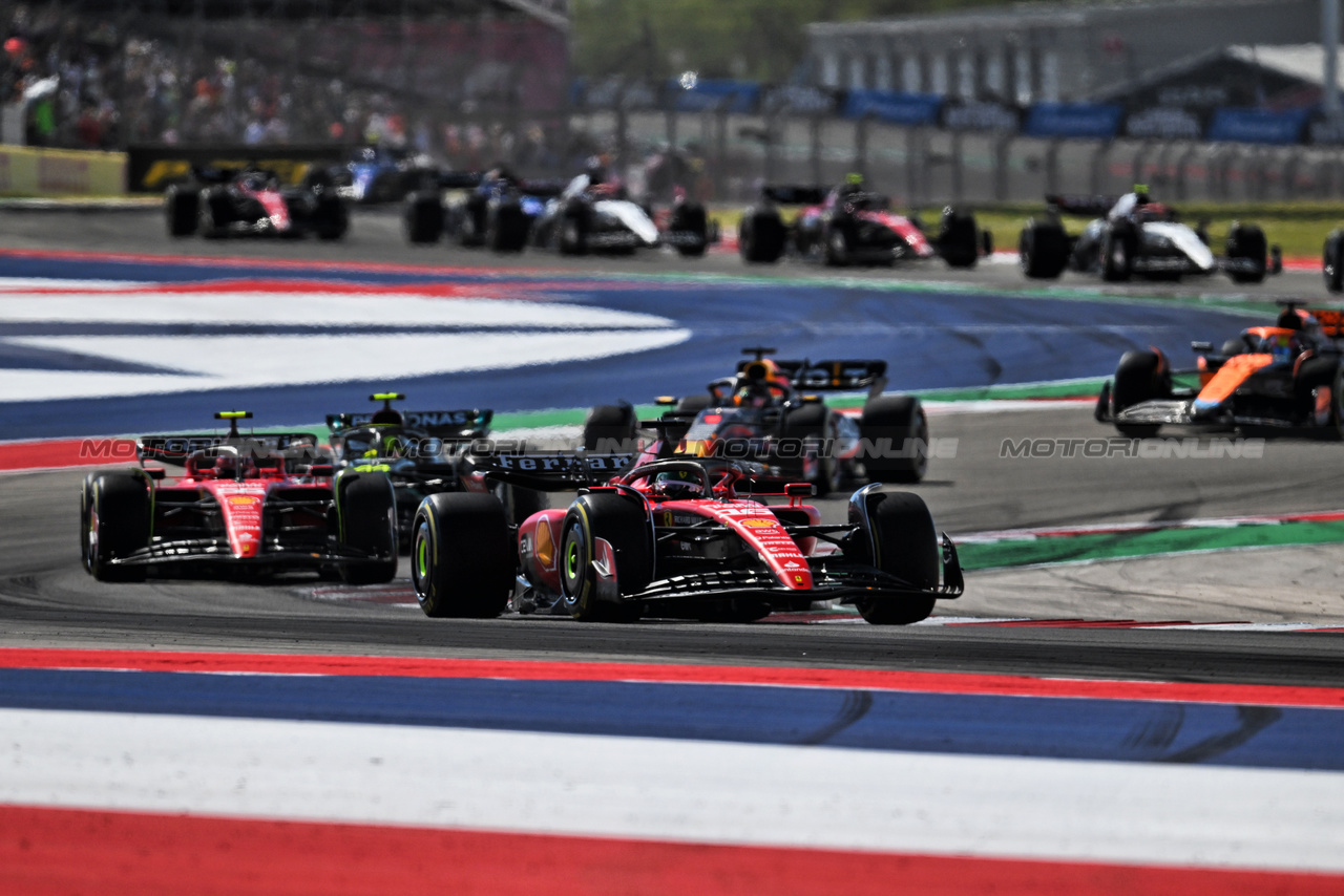 GP STATI UNITI, Charles Leclerc (MON) Ferrari SF-23 at the partenza of the race.

22.10.2023. Formula 1 World Championship, Rd 19, United States Grand Prix, Austin, Texas, USA, Gara Day.

- www.xpbimages.com, EMail: requests@xpbimages.com © Copyright: Price / XPB Images