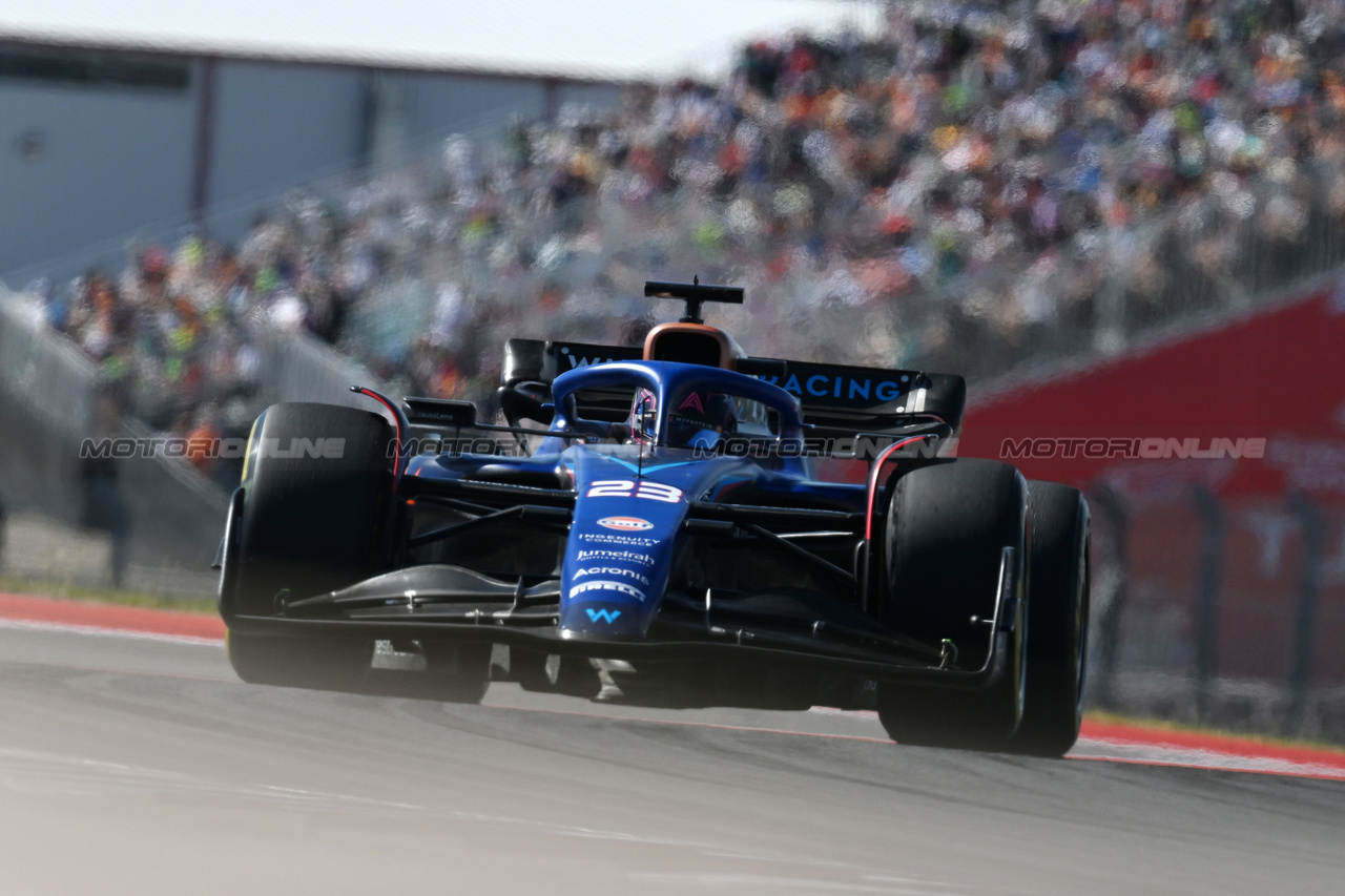 GP STATI UNITI, Alexander Albon (THA) Williams Racing FW45.

22.10.2023. Formula 1 World Championship, Rd 19, United States Grand Prix, Austin, Texas, USA, Gara Day.

- www.xpbimages.com, EMail: requests@xpbimages.com © Copyright: Price / XPB Images