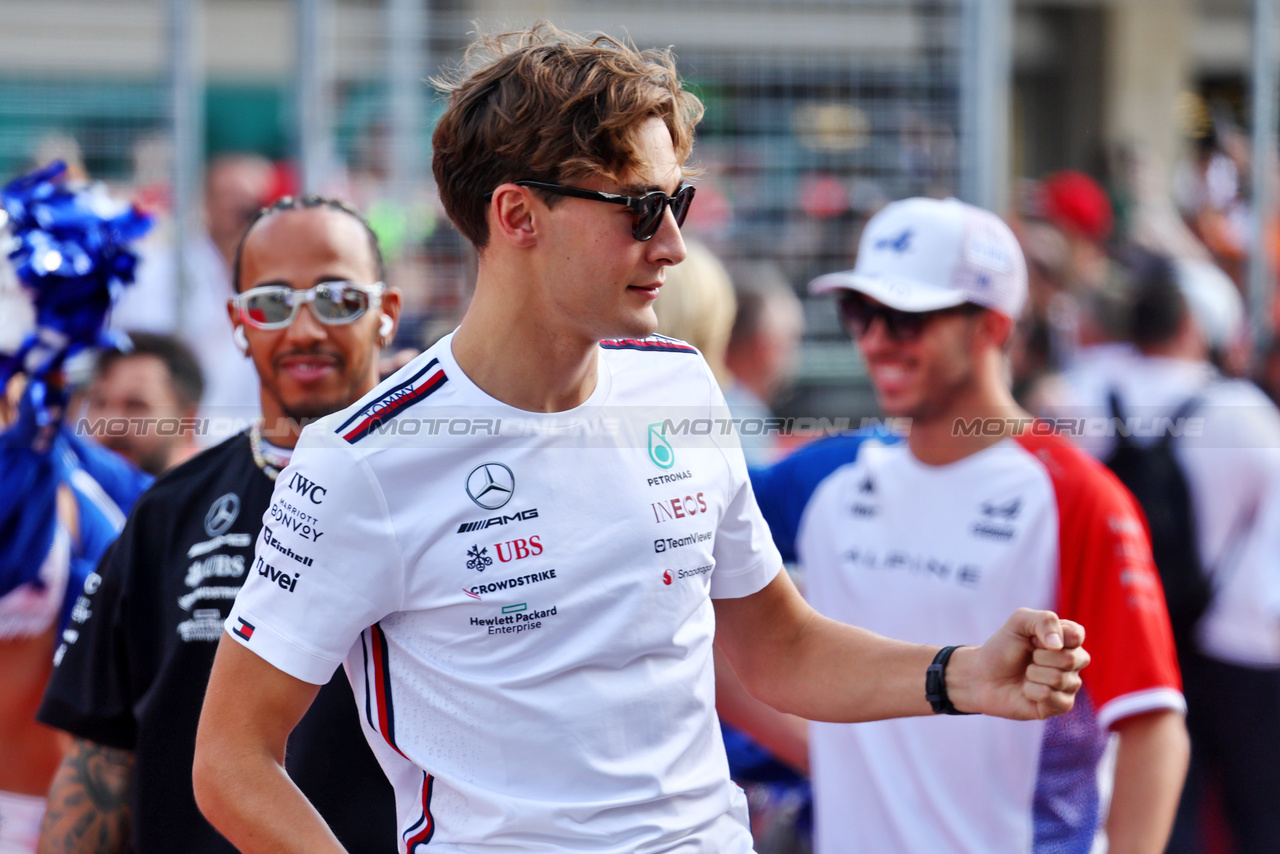 GP STATI UNITI, George Russell (GBR) Mercedes AMG F1 on the drivers' parade.

22.10.2023. Formula 1 World Championship, Rd 19, United States Grand Prix, Austin, Texas, USA, Gara Day.

- www.xpbimages.com, EMail: requests@xpbimages.com © Copyright: Batchelor / XPB Images