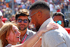GP STATI UNITI, (L to R): Geri Horner (GBR) Singer with Anthony Joshua (GBR) Boxer e Otro Capital Alpine F1 Team Investor on the grid.
22.10.2023. Formula 1 World Championship, Rd 19, United States Grand Prix, Austin, Texas, USA, Gara Day.
 - www.xpbimages.com, EMail: requests@xpbimages.com © Copyright: Coates / XPB Images