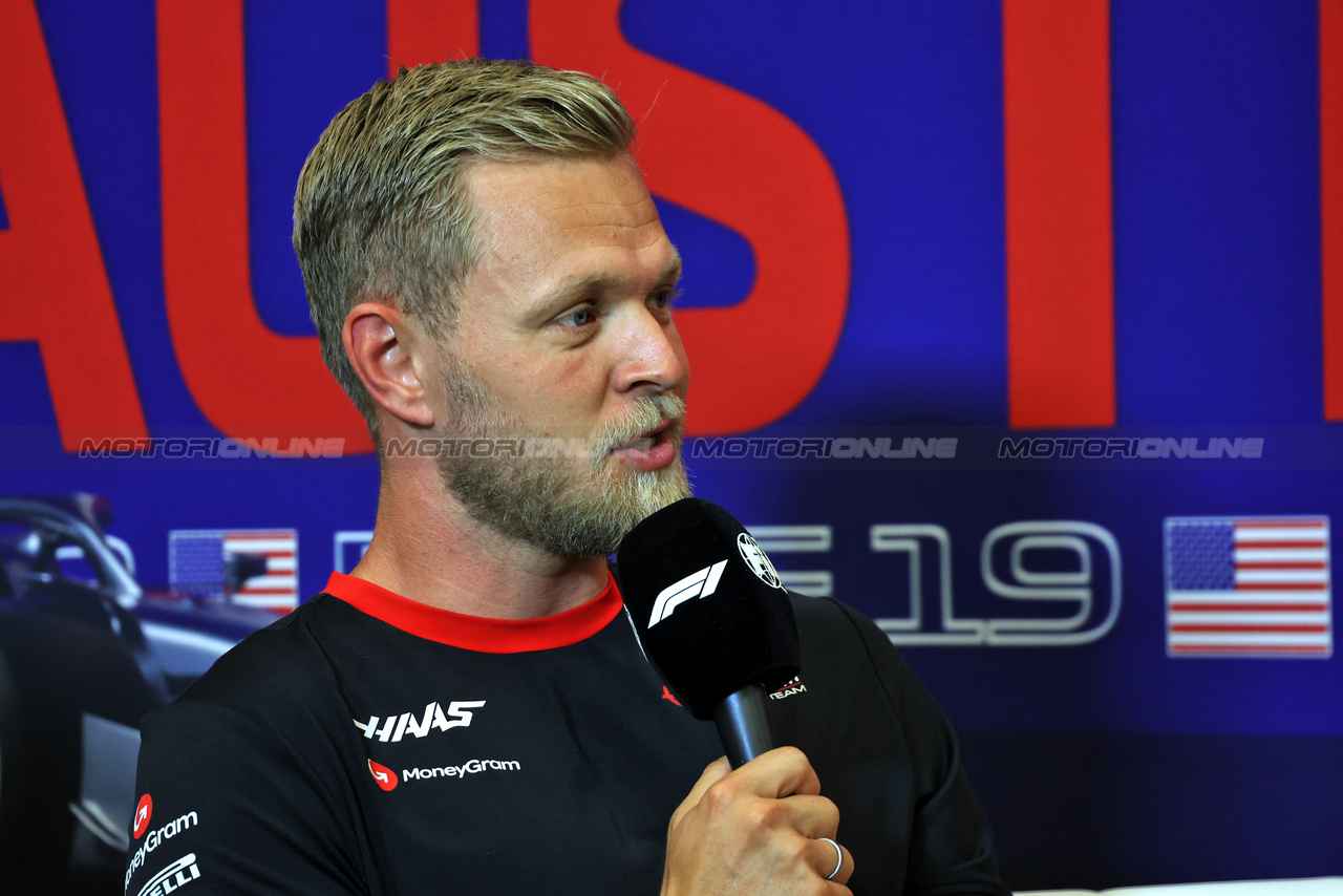 GP STATI UNITI, Kevin Magnussen (DEN) Haas F1 Team in the FIA Press Conference.

19.10.2023. Formula 1 World Championship, Rd 19, United States Grand Prix, Austin, Texas, USA, Preparation Day.

- www.xpbimages.com, EMail: requests@xpbimages.com © Copyright: Bearne / XPB Images
