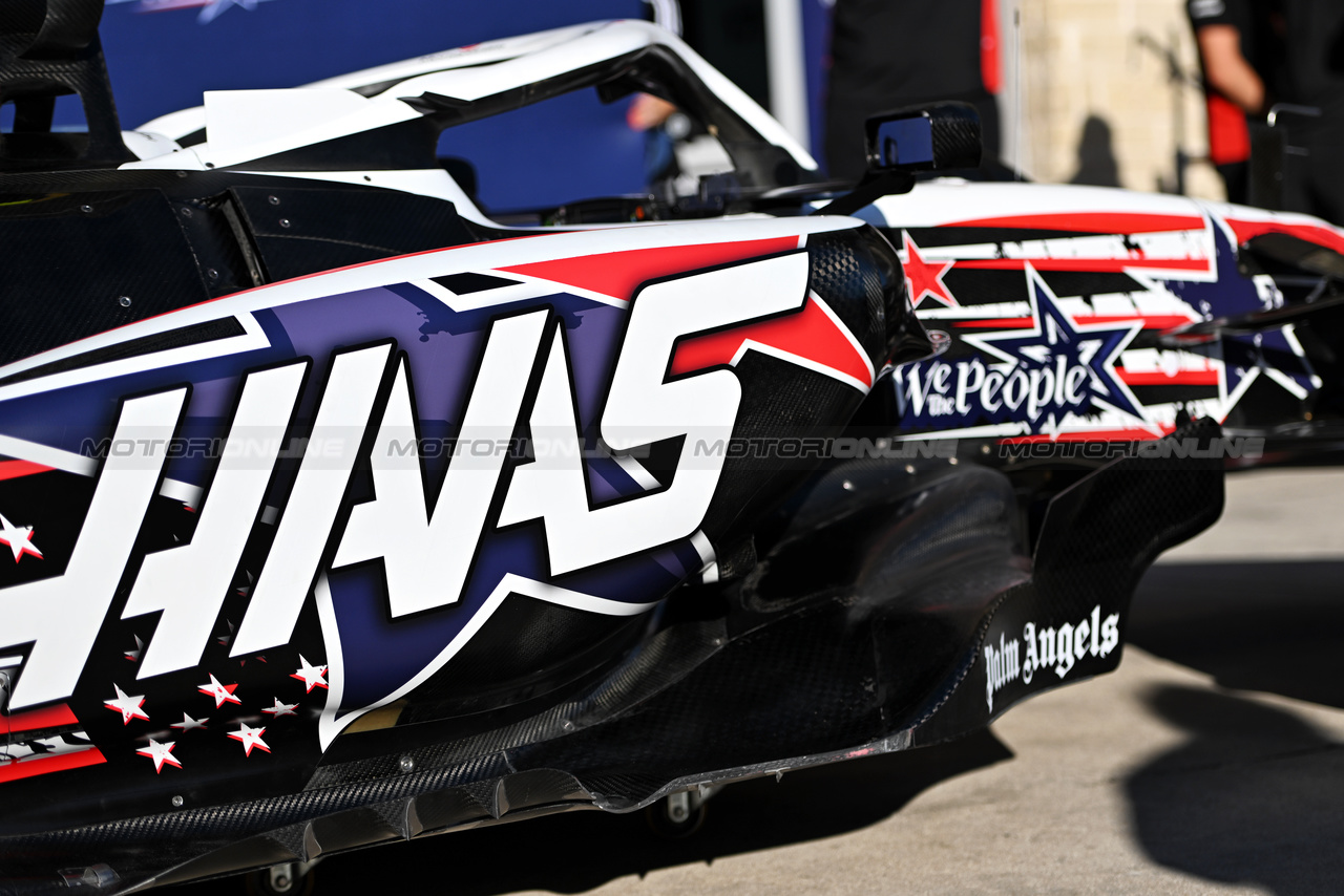 GP STATI UNITI, Haas VF-23 - USA livery.

19.10.2023. Formula 1 World Championship, Rd 19, United States Grand Prix, Austin, Texas, USA, Preparation Day.

- www.xpbimages.com, EMail: requests@xpbimages.com © Copyright: Price / XPB Images