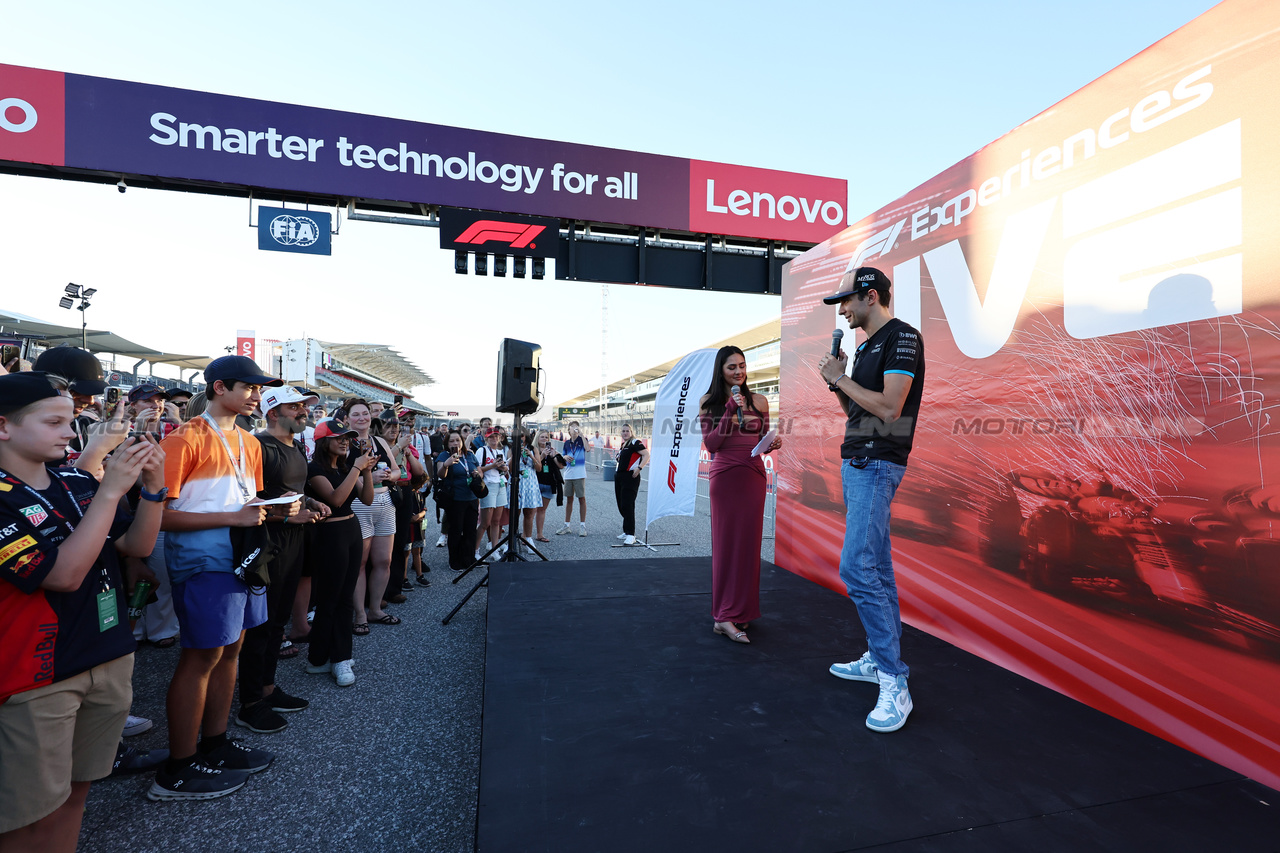 GP STATI UNITI, Esteban Ocon (FRA) Alpine F1 Team at the FanZone.

19.10.2023. Formula 1 World Championship, Rd 19, United States Grand Prix, Austin, Texas, USA, Preparation Day.

- www.xpbimages.com, EMail: requests@xpbimages.com © Copyright: Moy / XPB Images