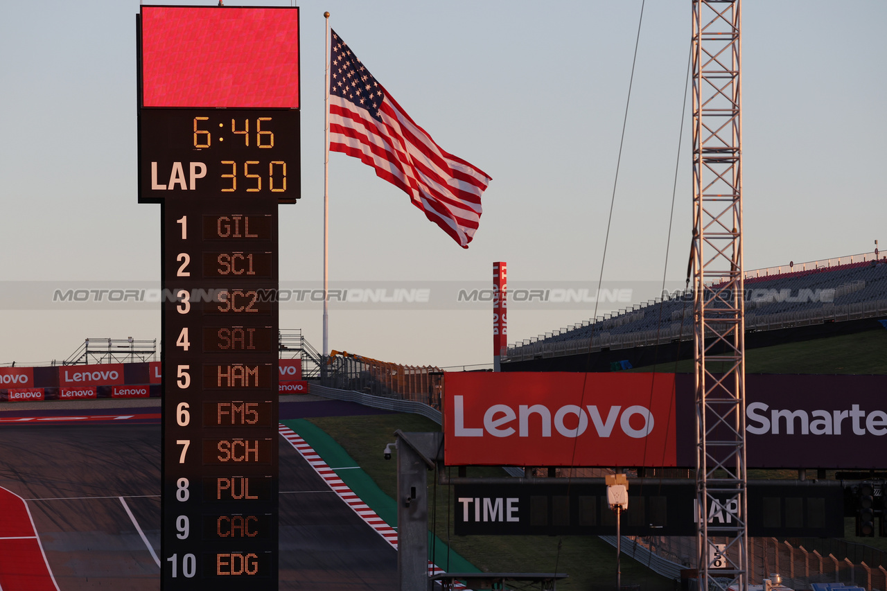 GP STATI UNITI, Circuit Atmosfera - timing tower.

19.10.2023. Formula 1 World Championship, Rd 19, United States Grand Prix, Austin, Texas, USA, Preparation Day.

 - www.xpbimages.com, EMail: requests@xpbimages.com © Copyright: Rew / XPB Images