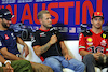 GP STATI UNITI, (L to R): Daniel Ricciardo (AUS) AlphaTauri; Kevin Magnussen (DEN) Haas F1 Team; e Charles Leclerc (MON) Ferrari, in the FIA Press Conference.
19.10.2023. Formula 1 World Championship, Rd 19, United States Grand Prix, Austin, Texas, USA, Preparation Day.
- www.xpbimages.com, EMail: requests@xpbimages.com © Copyright: Bearne / XPB Images