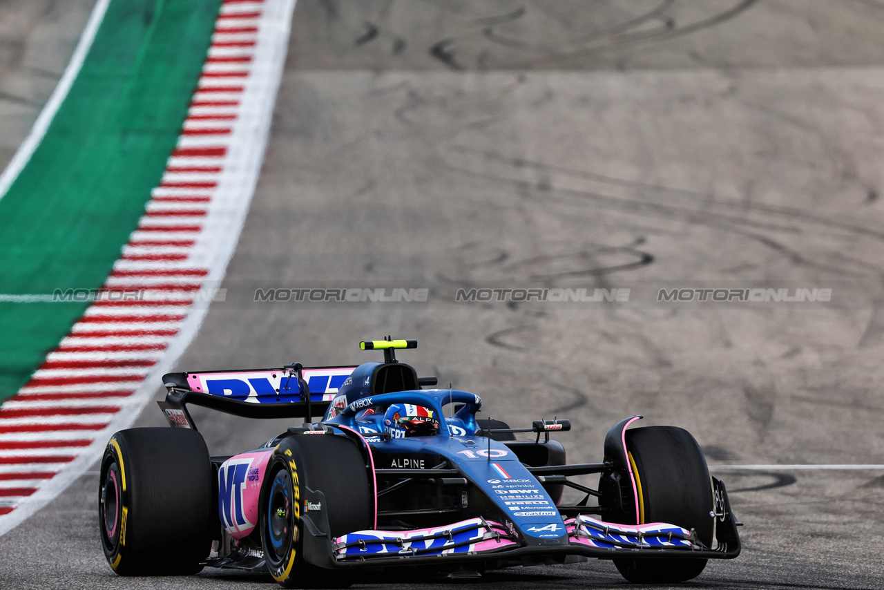 GP STATI UNITI, Pierre Gasly (FRA) Alpine F1 Team A523.

21.10.2023. Formula 1 World Championship, Rd 19, United States Grand Prix, Austin, Texas, USA, Sprint Day.

- www.xpbimages.com, EMail: requests@xpbimages.com © Copyright: Batchelor / XPB Images