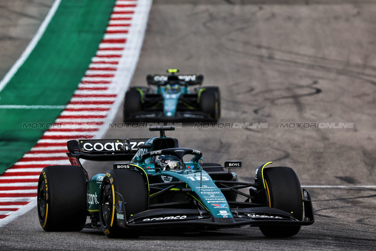GP STATI UNITI, Lance Stroll (CDN) Aston Martin F1 Team AMR23.

21.10.2023. Formula 1 World Championship, Rd 19, United States Grand Prix, Austin, Texas, USA, Sprint Day.

- www.xpbimages.com, EMail: requests@xpbimages.com © Copyright: Batchelor / XPB Images