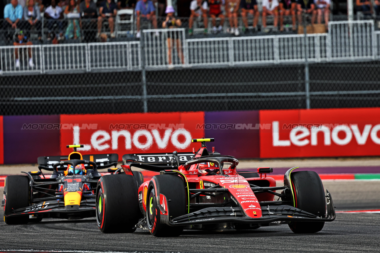 GP STATI UNITI, Carlos Sainz Jr (ESP) Ferrari SF-23.

21.10.2023. Formula 1 World Championship, Rd 19, United States Grand Prix, Austin, Texas, USA, Sprint Day.

- www.xpbimages.com, EMail: requests@xpbimages.com © Copyright: Batchelor / XPB Images