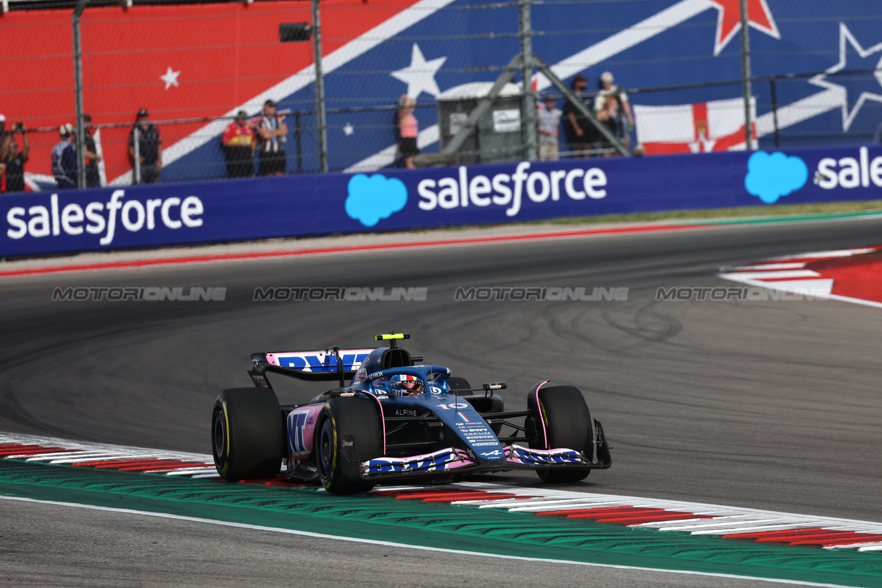 GP STATI UNITI, Pierre Gasly (FRA) Alpine F1 Team A523.

21.10.2023. Formula 1 World Championship, Rd 19, United States Grand Prix, Austin, Texas, USA, Sprint Day.

- www.xpbimages.com, EMail: requests@xpbimages.com © Copyright: Batchelor / XPB Images