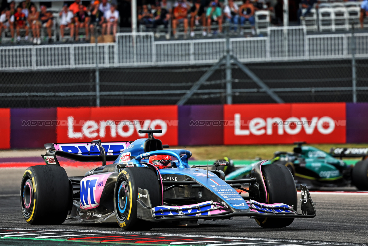 GP STATI UNITI, Esteban Ocon (FRA) Alpine F1 Team A523.

21.10.2023. Formula 1 World Championship, Rd 19, United States Grand Prix, Austin, Texas, USA, Sprint Day.

- www.xpbimages.com, EMail: requests@xpbimages.com © Copyright: Batchelor / XPB Images
