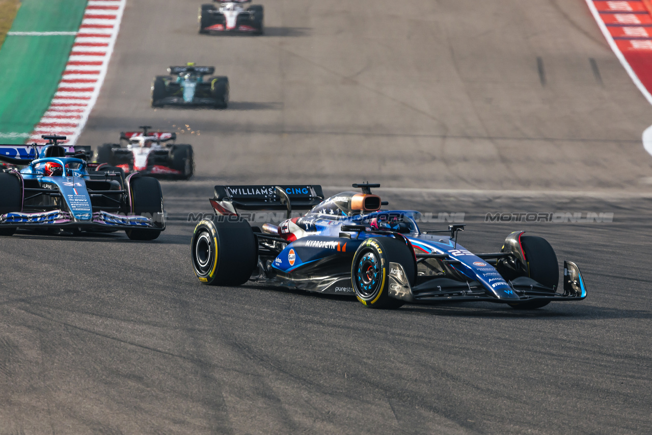 GP STATI UNITI, Alexander Albon (THA) Williams Racing FW45.

21.10.2023. Formula 1 World Championship, Rd 19, United States Grand Prix, Austin, Texas, USA, Sprint Day.

- www.xpbimages.com, EMail: requests@xpbimages.com © Copyright: Bearne / XPB Images