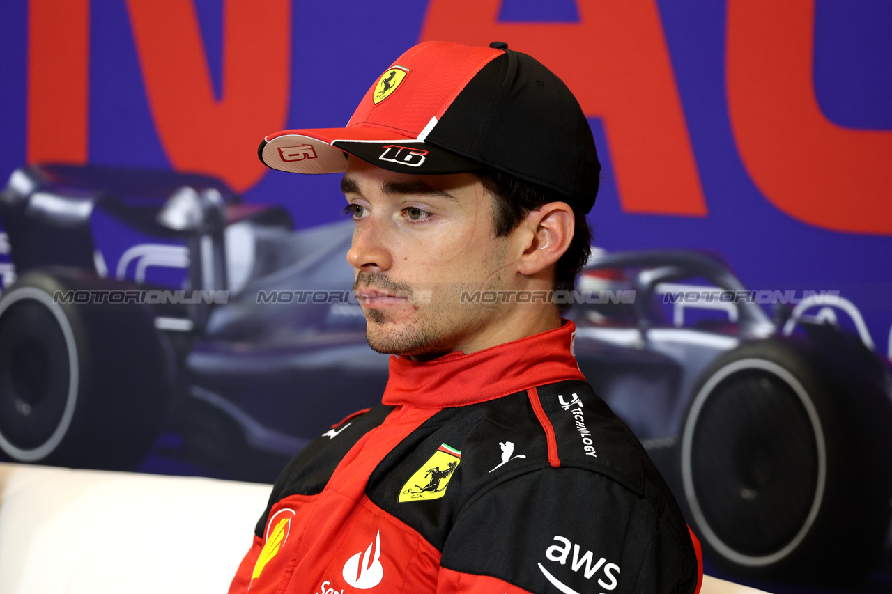 GP STATI UNITI, Charles Leclerc (MON) Ferrari in the post Sprint FIA Press Conference.

21.10.2023. Formula 1 World Championship, Rd 19, United States Grand Prix, Austin, Texas, USA, Sprint Day.

- www.xpbimages.com, EMail: requests@xpbimages.com © Copyright: Bearne / XPB Images