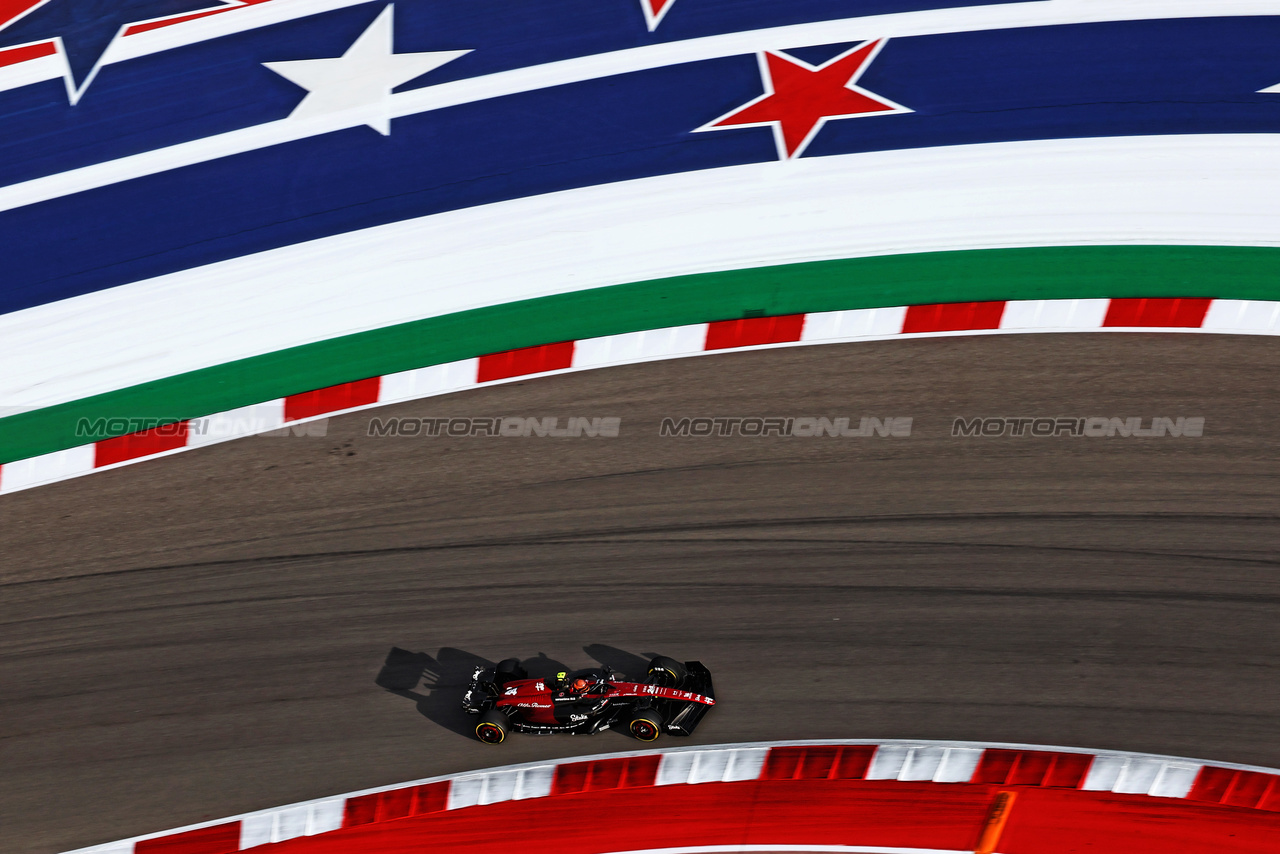 GP STATI UNITI, Zhou Guanyu (CHN) Alfa Romeo F1 Team C43.

21.10.2023. Formula 1 World Championship, Rd 19, United States Grand Prix, Austin, Texas, USA, Sprint Day.

 - www.xpbimages.com, EMail: requests@xpbimages.com © Copyright: Coates / XPB Images