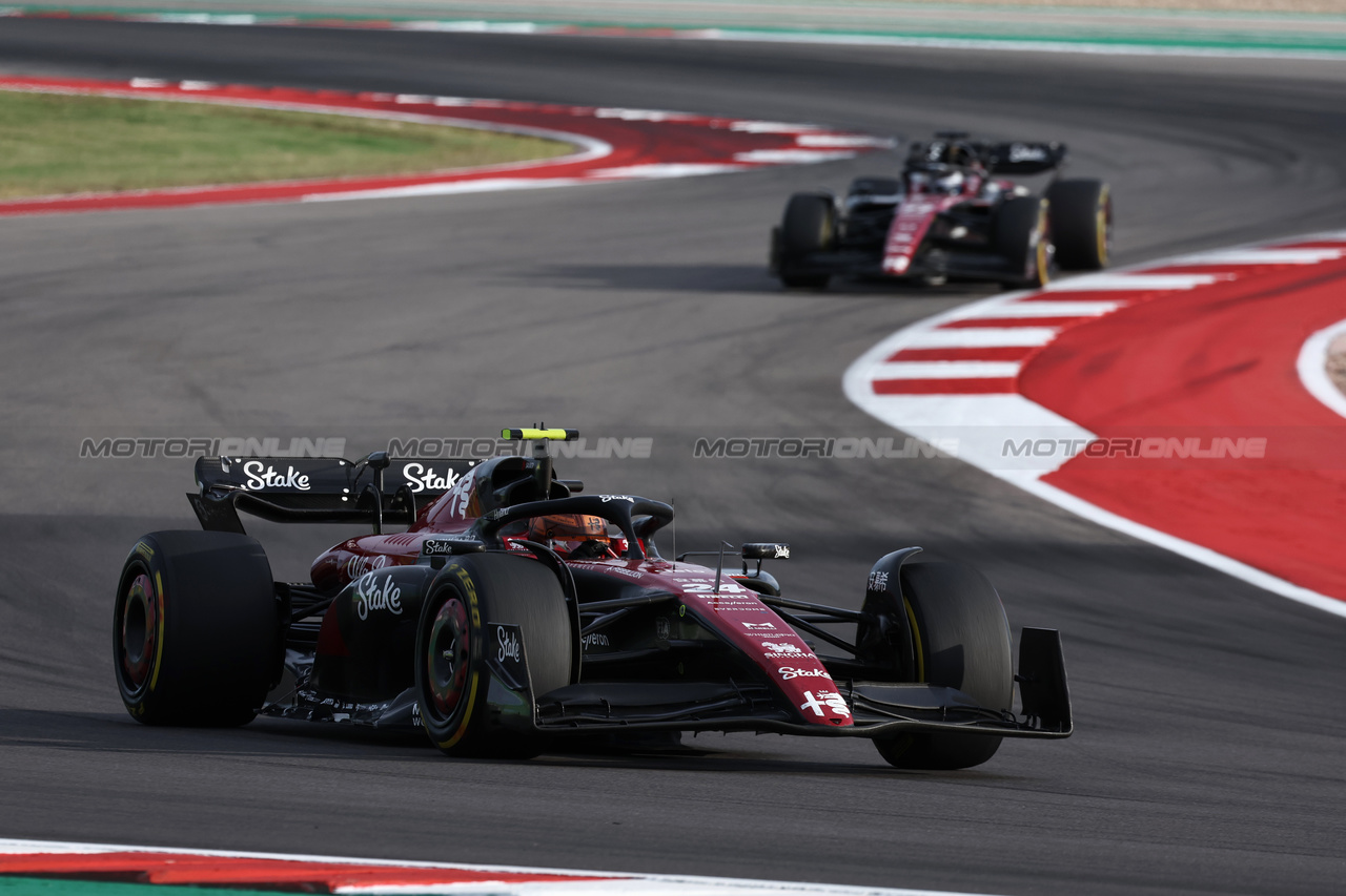 GP STATI UNITI, Zhou Guanyu (CHN) Alfa Romeo F1 Team C43.

21.10.2023. Formula 1 World Championship, Rd 19, United States Grand Prix, Austin, Texas, USA, Sprint Day.

- www.xpbimages.com, EMail: requests@xpbimages.com © Copyright: Moy / XPB Images